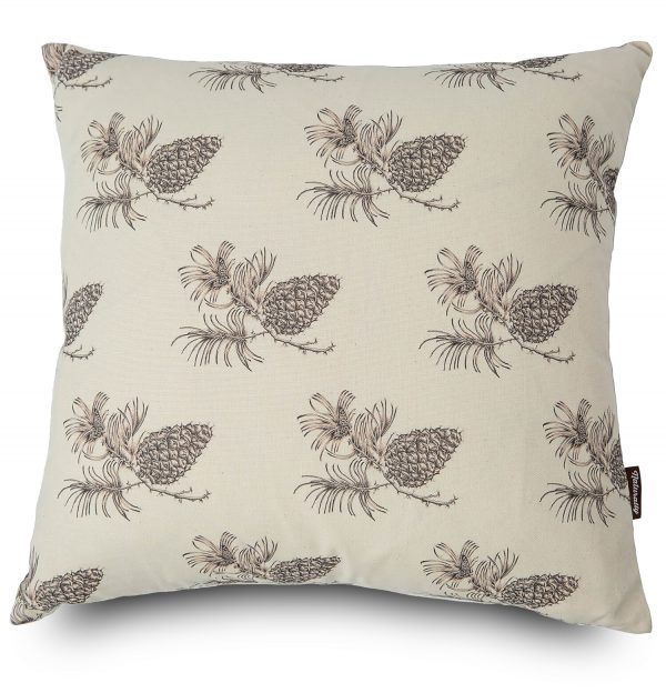INK ARTWORK PINE CONES CUSHION