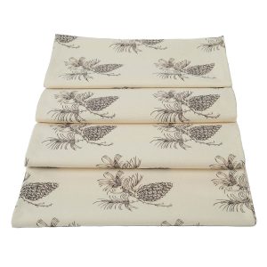 INK ARTWORK PINE CONES TABLE RUNNER