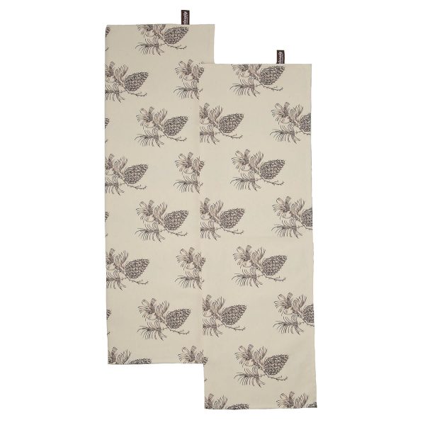 INK ARTWORK PINE CONES TEA TOWELS